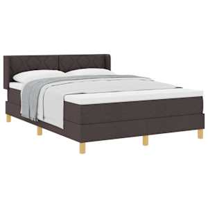 Postel s boxspringem s čelo Tmavě hnědá 200 x 140 cm Polyester - obrázek 2