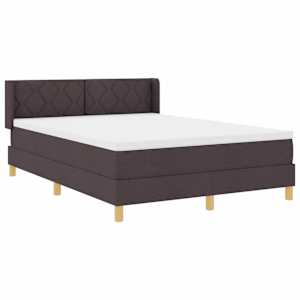 Postel s boxspringem s čelo Tmavě hnědá 200 x 140 cm Polyester - obrázek 6