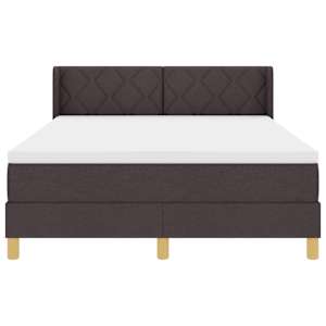 Postel s boxspringem s čelo Tmavě hnědá 200 x 140 cm Polyester - obrázek 7