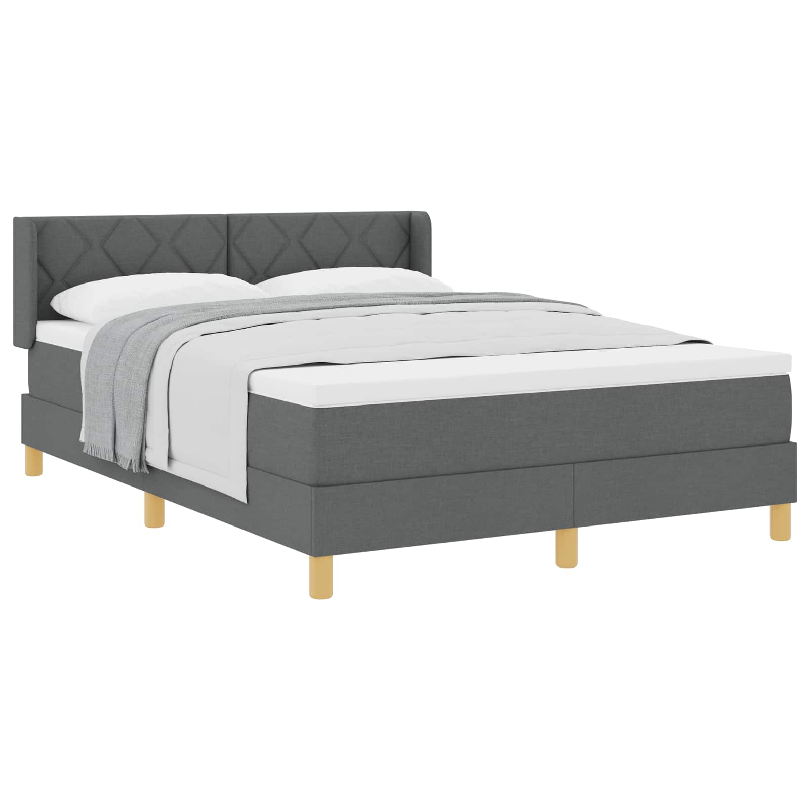 Thumbnail - vidaXL Boxspringbett mit Matratze Dunkelgrau 160 x 200 cm Stoff