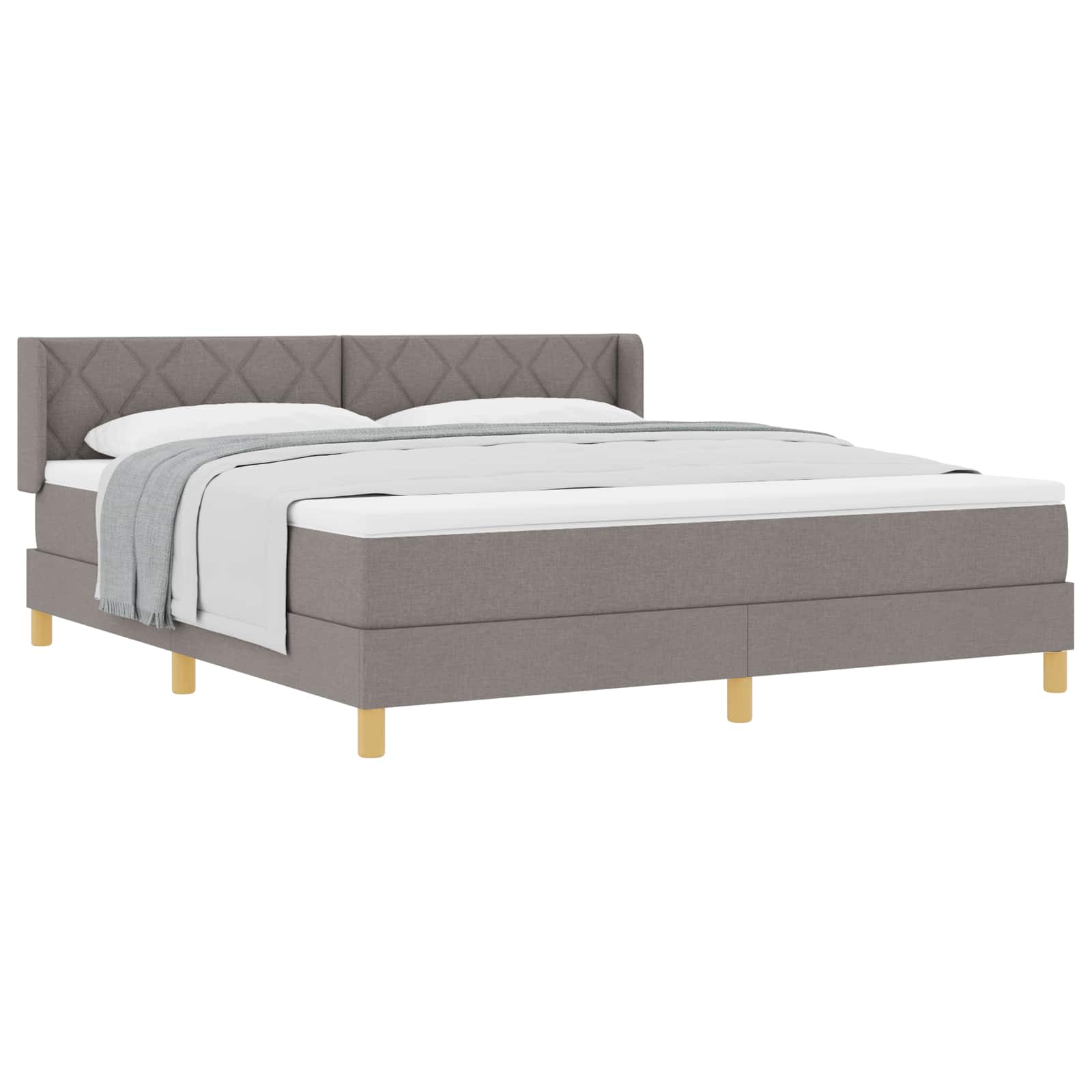 Postel s boxspringem s čelo Taupe 200 x 180 cm textil 3341374