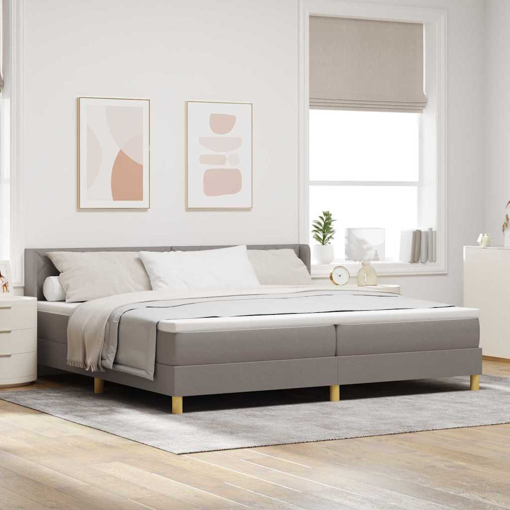 vidaXL Pat cu Saltea cu Arcuri Gri taupe 200 x 200 cm țesătură