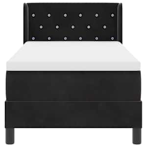 Postel s boxspringem s čelo Černý 200 x 80 cm samet - obrázek 7