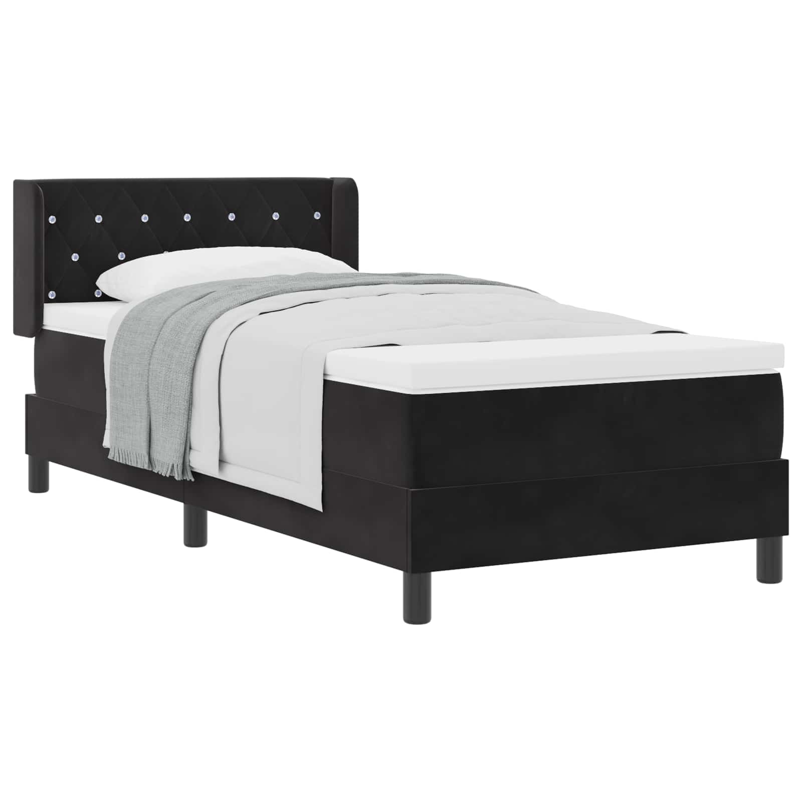 Thumbnail - vidaXL Boxspringbett mit Matratze Schwarz 200 x 90 cm Polyester