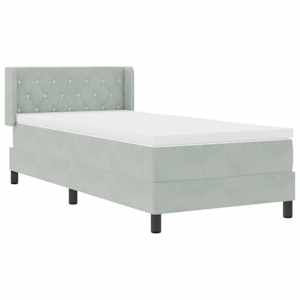 Postel s boxspringem s čelo Světle šedá 200 x 100 cm samet - obrázek 6