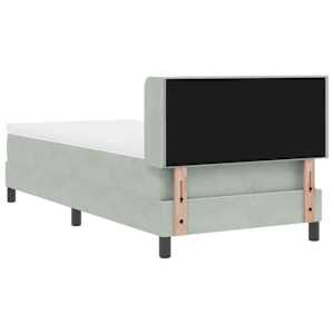 Postel s boxspringem s čelo Světle šedá 200 x 100 cm samet - obrázek 9