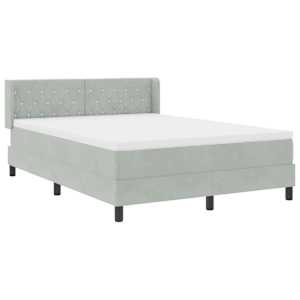 Postel s boxspringem s čelo Světle šedá 190 x 140 cm samet - obrázek 6