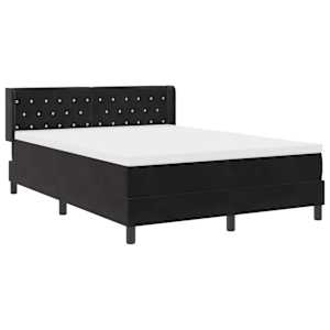 Postel s boxspringem s čelo Černý 200 x 140 cm samet - obrázek 6