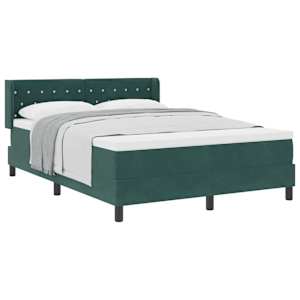 Postel s boxspringem s čelo Tmavě zelená 200 x 140 cm samet - obrázek 2
