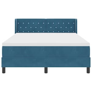 Postel s boxspringem s čelo Tmavě modrá 200 x 160 cm samet - obrázek 7
