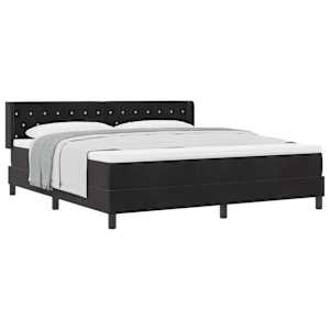 Postel s boxspringem s čelo Černý 200 x 180 cm samet - obrázek 2