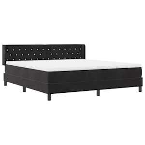 Postel s boxspringem s čelo Černý 200 x 180 cm samet - obrázek 6