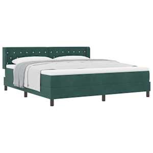 Postel s boxspringem s čelo Tmavě zelená 200 x 180 cm Polyester - obrázek 2