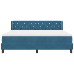 Postel s boxspringem s čelo Tmavě modrá 200 x 180 cm samet - obrázek 7