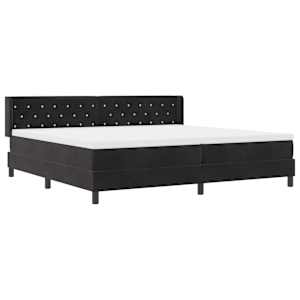 Postel s boxspringem s čelo Černý 200 x 200 cm samet - obrázek 6