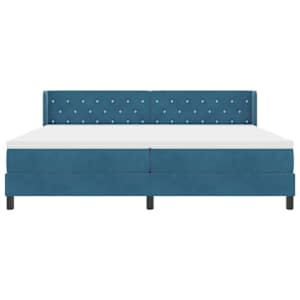 Postel s boxspringem s čelo Tmavě modrá 200 x 200 cm samet - obrázek 7