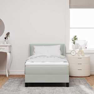 Postel s boxspringem s čelo Světle šedá 200 x 80 cm samet - obrázek 3