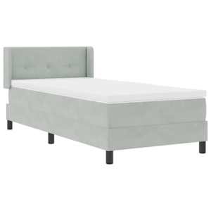 Postel s boxspringem s čelo Světle šedá 200 x 80 cm samet - obrázek 6