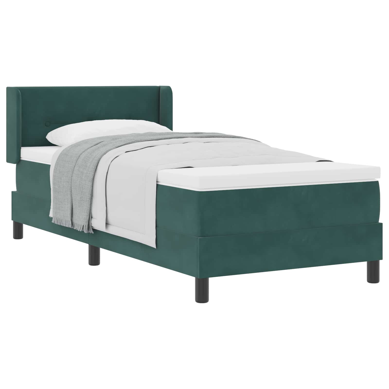 Thumbnail - vidaXL Boxspringbett mit Matratze Dunkelgrün 200 x 80 cm Polyester