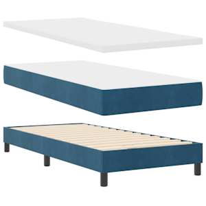 Postel s boxspringem s čelo Tmavě modrá 200 x 80 cm Polyester - obrázek 4