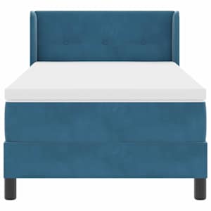 Postel s boxspringem s čelo Tmavě modrá 200 x 80 cm Polyester - obrázek 7