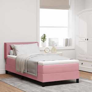 Postel s boxspringem s matrací Růžová 200 x 80 cm Polyester - obrázek 1