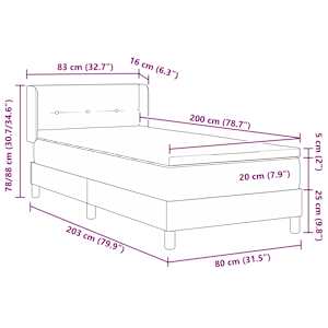Postel s boxspringem s matrací Růžová 200 x 80 cm Polyester - obrázek 12