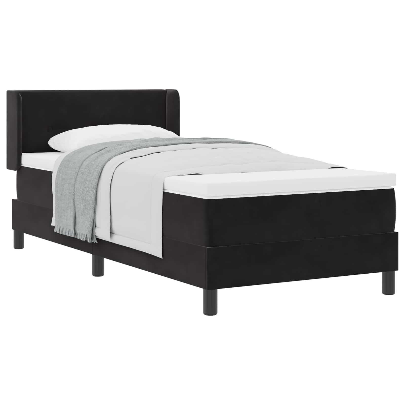 vidaXL Boxspringbed met hoofdeinde Zwart 200 x 100 cm Fluweel, foto 3