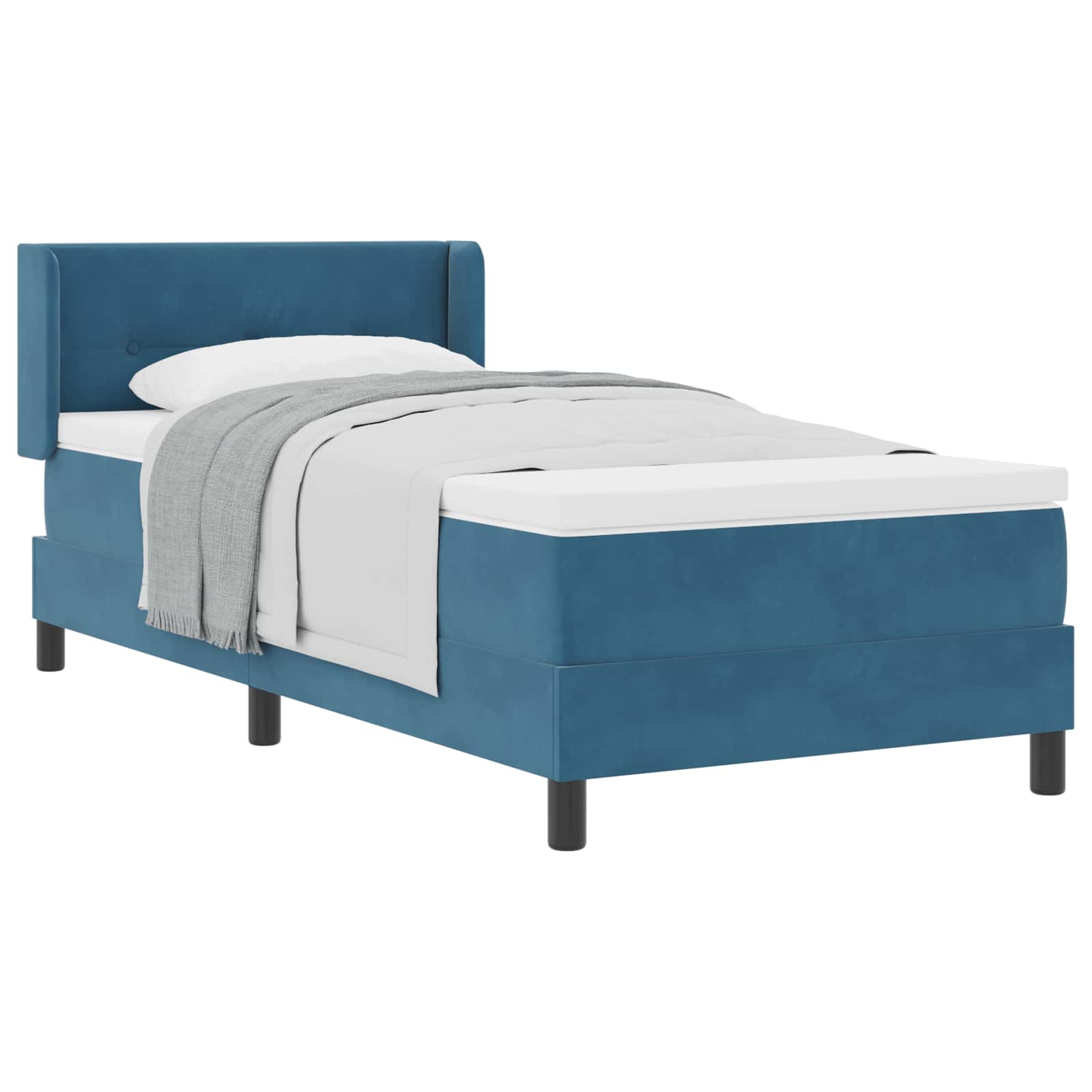 Thumbnail - vidaXL Boxspringbett mit Matratze Dunkelblau 200 x 100 cm Polyester