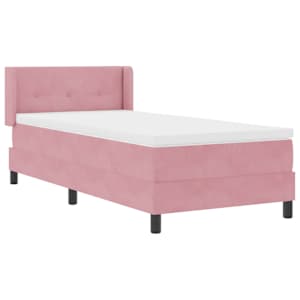 Postel s boxspringem s čelo Růžová 200 x 100 cm samet - obrázek 6