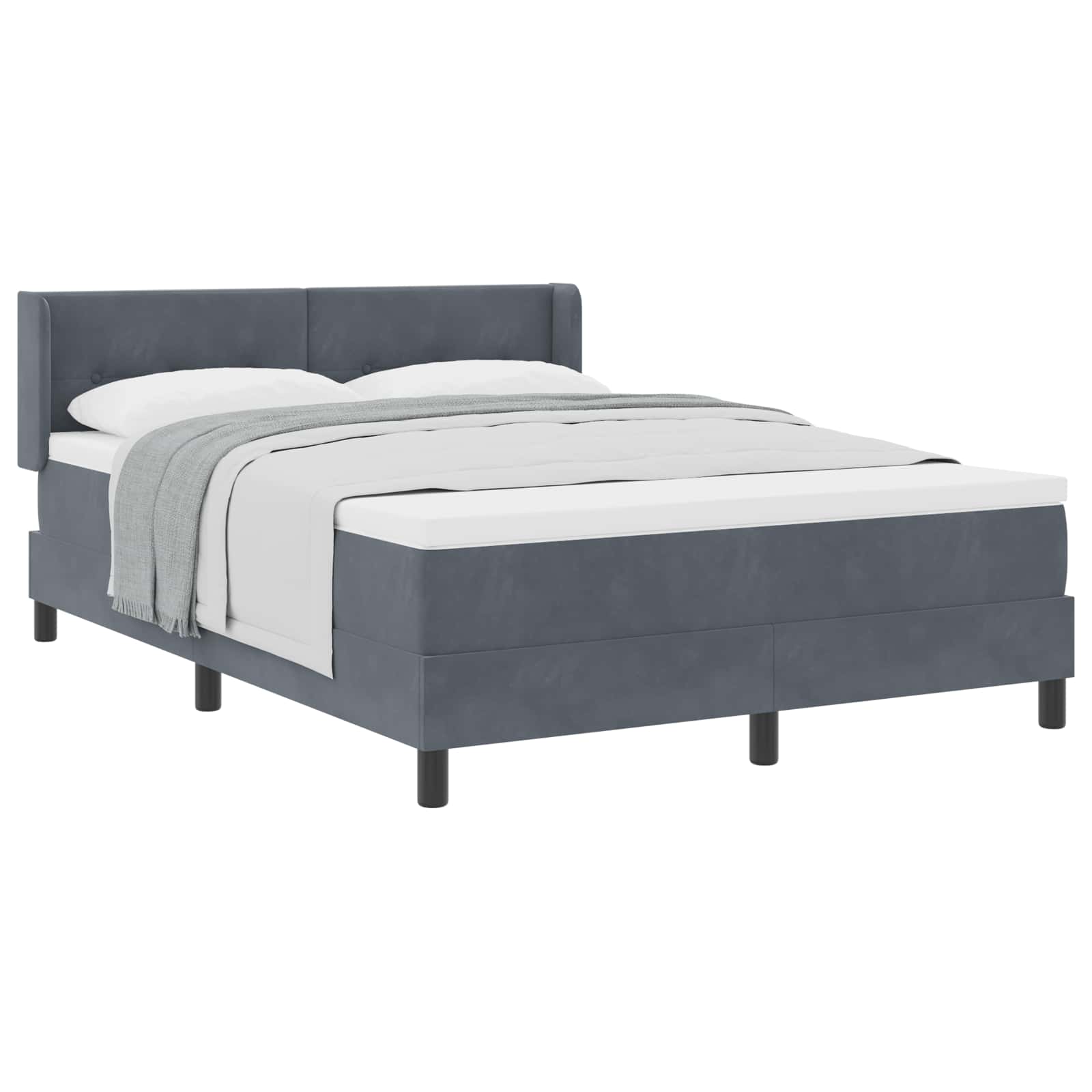 Thumbnail - vidaXL Boxspringbett mit Matratze Dunkelgrau 190 x 140 cm Polyester