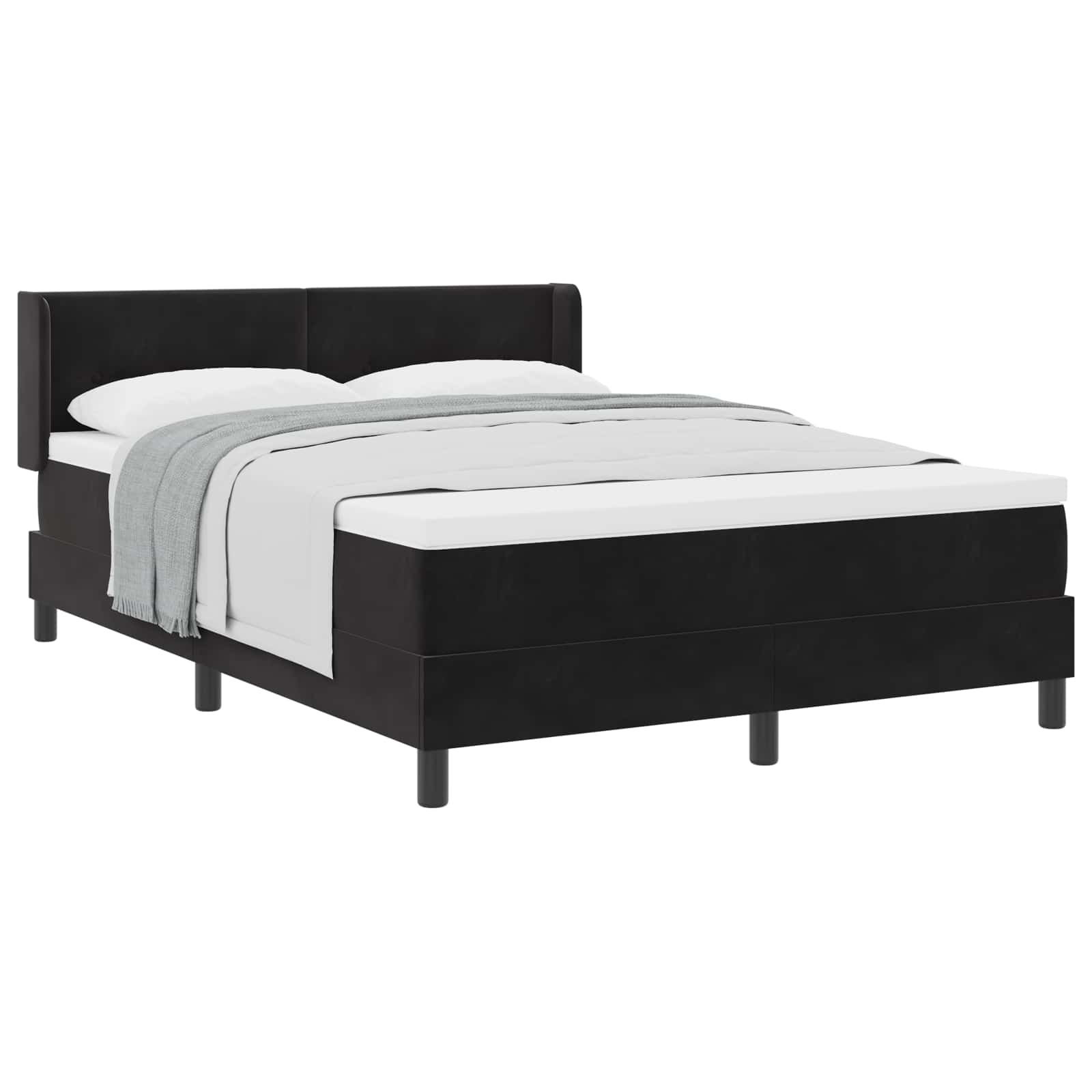 Thumbnail - vidaXL Boxspringbett mit Matratze Schwarz 190 x 140 cm Polyester
