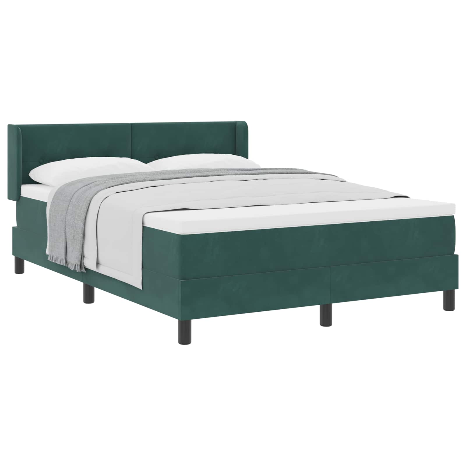 Thumbnail - vidaXL Boxspringbett mit Matratze Dunkelgrün 190 x 140 cm Polyester