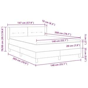 Postel s boxspringem s čelo Růžová 200 x 140 cm samet - obrázek 12