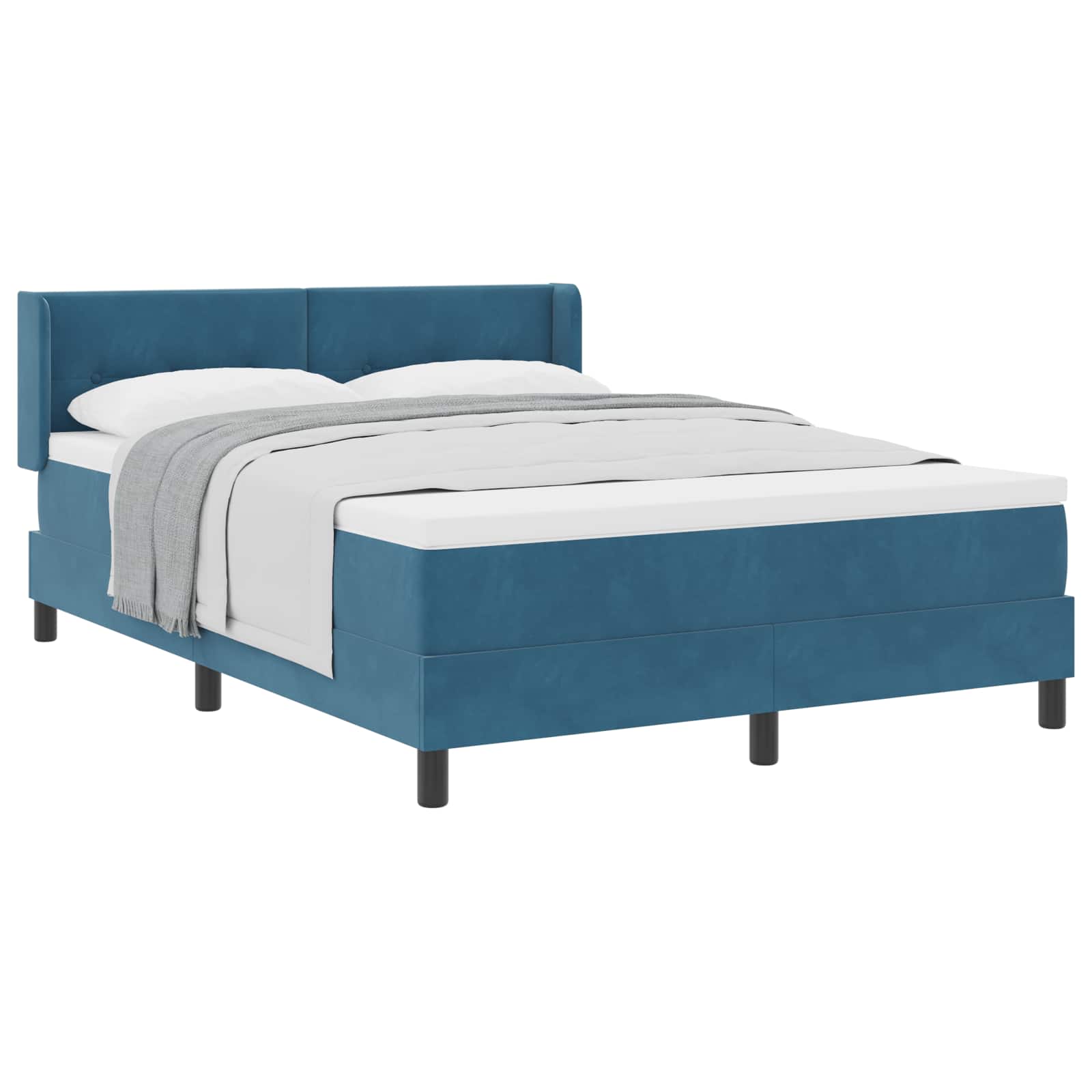 Thumbnail - vidaXL Boxspringbett mit Matratze Dunkelblau 200 x 160 cm Polyester