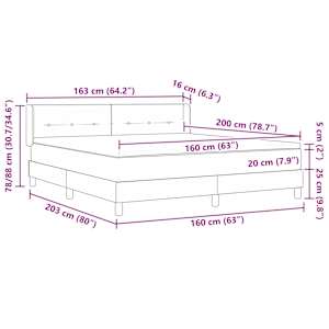 Postel s boxspringem s čelo Tmavě modrá 200 x 160 cm samet - obrázek 11
