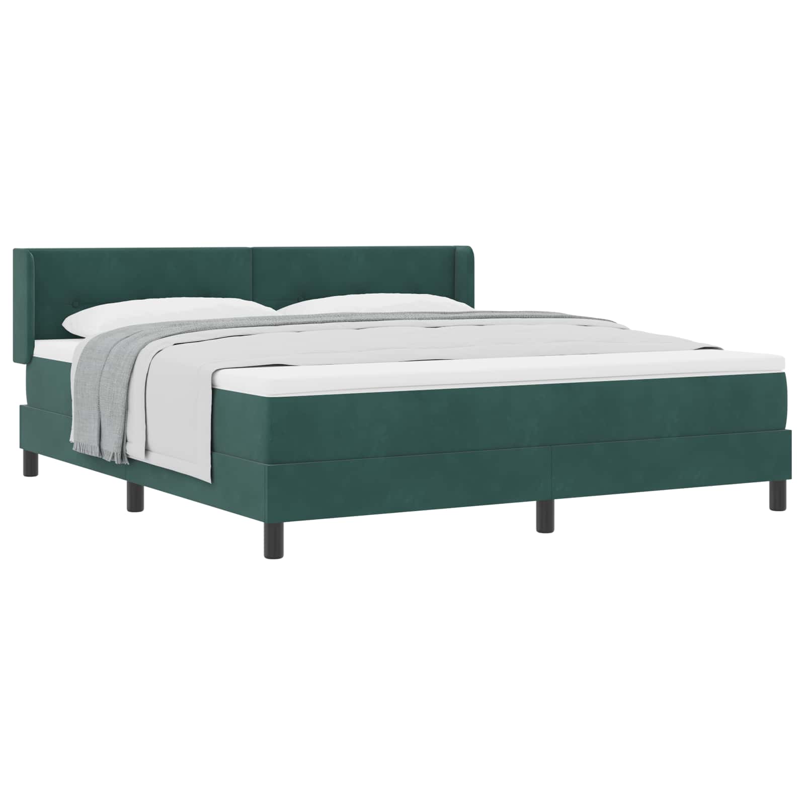 Thumbnail - vidaXL Boxspringbett mit Matratze Dunkelgrün 200 x 180 cm Polyester