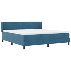 Postel s boxspringem s čelo Tmavě modrá 200 x 180 cm samet - obrázek 6