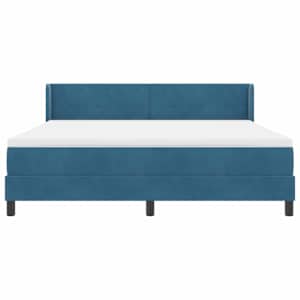 Postel s boxspringem s čelo Tmavě modrá 200 x 180 cm samet - obrázek 7