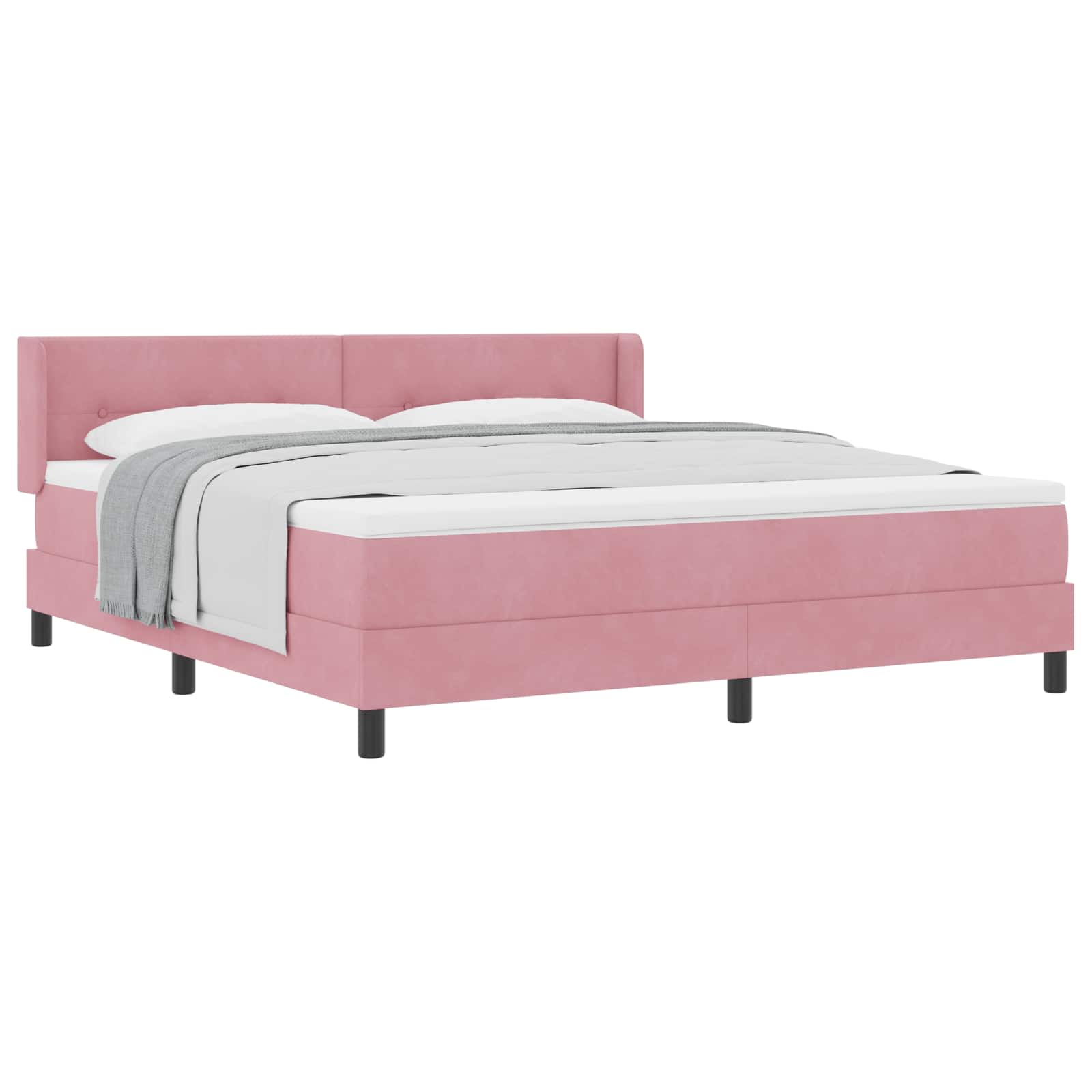 Thumbnail - vidaXL Boxspringbett mit Matratze mit Kopfteil Rosa 200 x 180 cm Samt