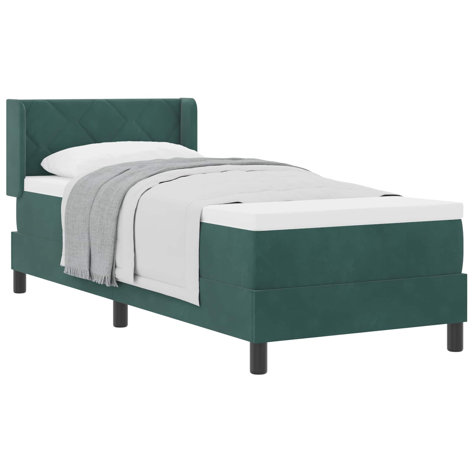 Thumbnail - vidaXL Boxspringbett mit Matratze Dunkelgrün 200 x 80 cm Polyester