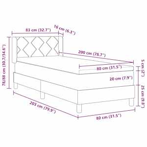 Postel s boxspringem s čelo Růžová 200 x 80 cm samet - obrázek 11