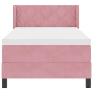 Postel s boxspringem s matrací Růžová 190 x 90 cm Polyester - obrázek 7
