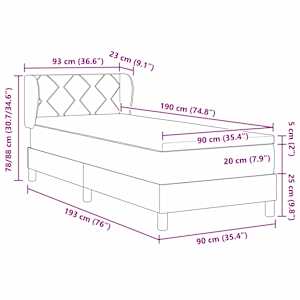 Postel s boxspringem s matrací Růžová 190 x 90 cm Polyester - obrázek 12