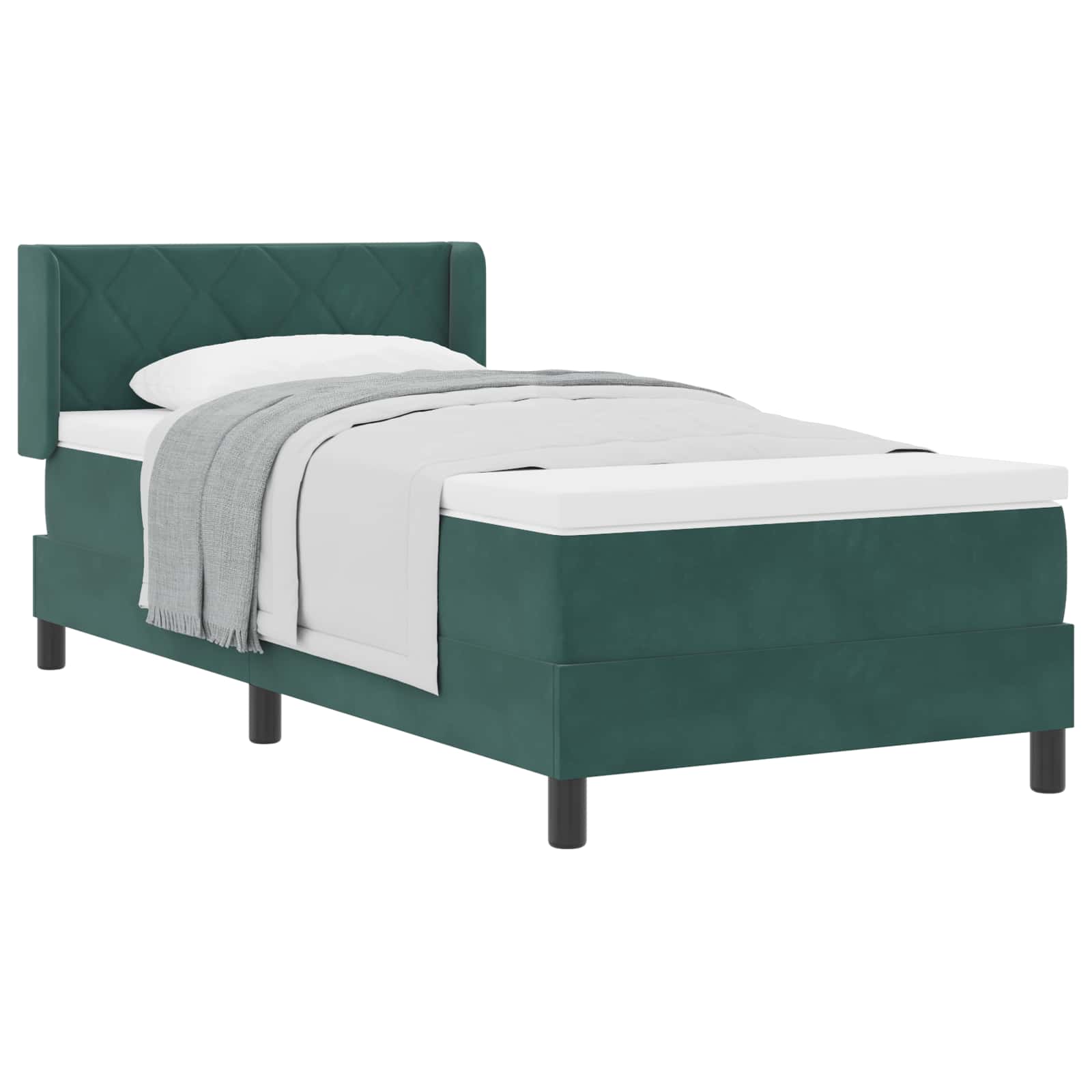Thumbnail - vidaXL Boxspringbett mit Matratze Dunkelgrün 200 x 90 cm Polyester