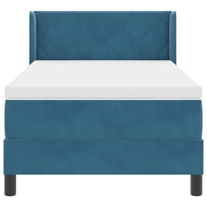 Postel s boxspringem s čelo Tmavě modrá 200 x 90 cm samet - obrázek 6