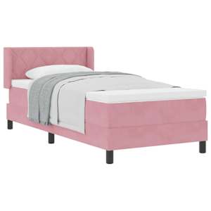 Postel s boxspringem s matrací Růžová 200 x 90 cm Polyester - obrázek 2