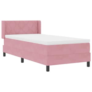 Postel s boxspringem s matrací Růžová 200 x 90 cm Polyester - obrázek 6