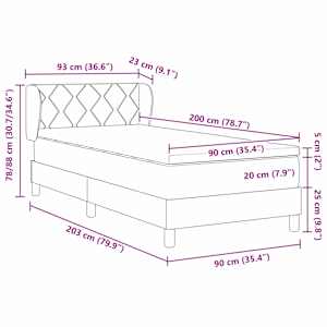 Postel s boxspringem s matrací Růžová 200 x 90 cm Polyester - obrázek 12