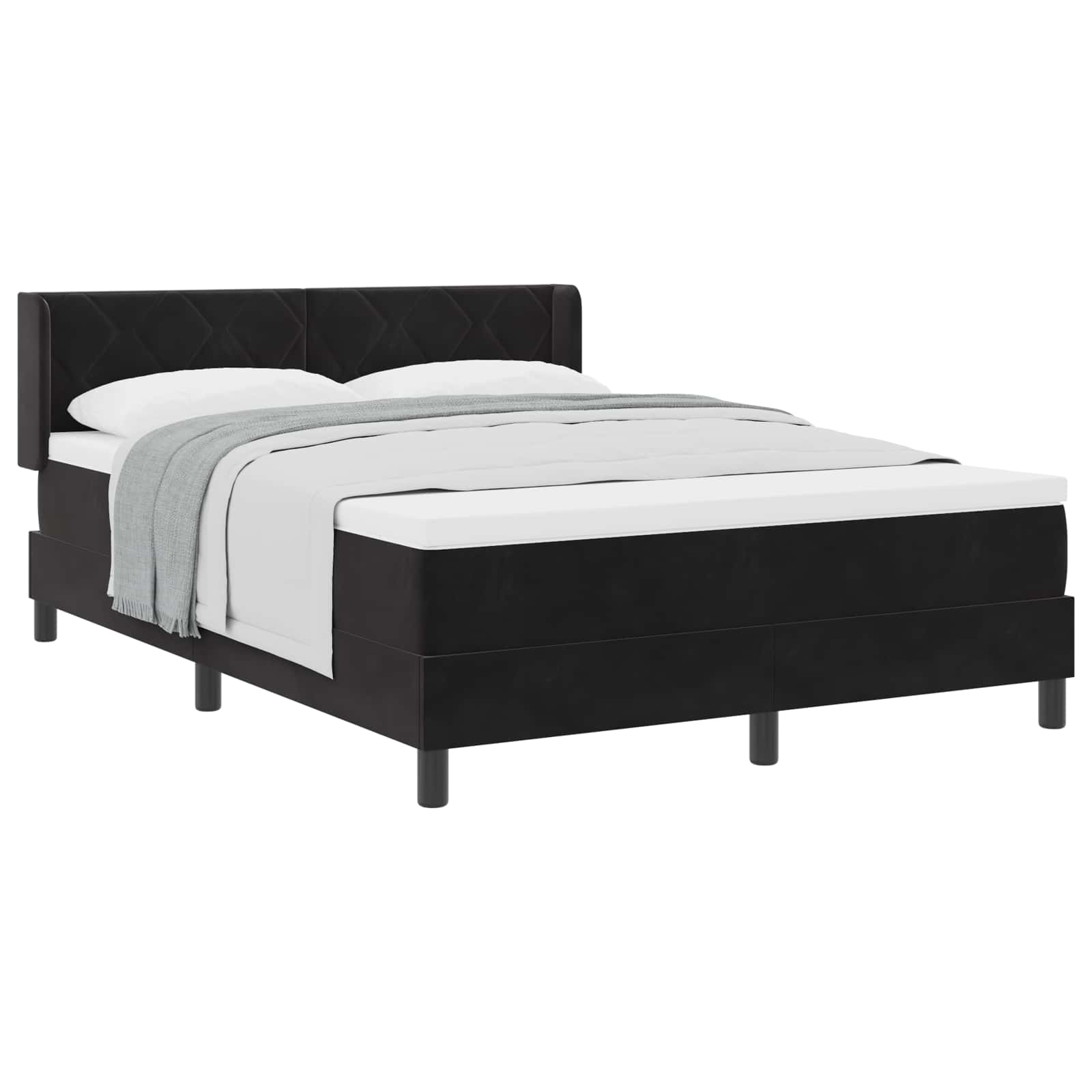 Thumbnail - vidaXL Boxspringbett mit Matratze Schwarz 190 x 140 cm Polyester
